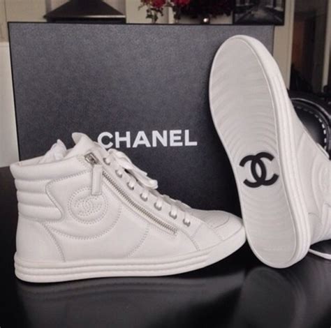 chanel white high top sneakers|chanel scarpe donna prezzi.